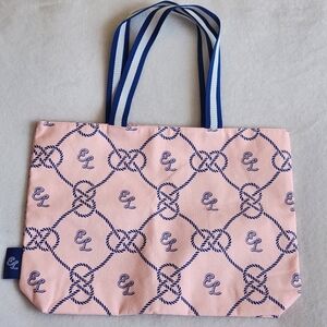 Estee Lauder Nautical Pink Canvas Tote Weekender Beach Bag NEW
